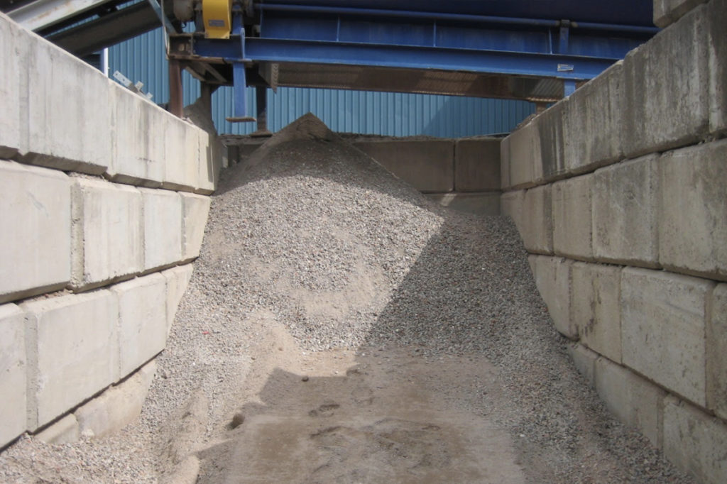 Recycled brick and concrete crushed to be used as gravel