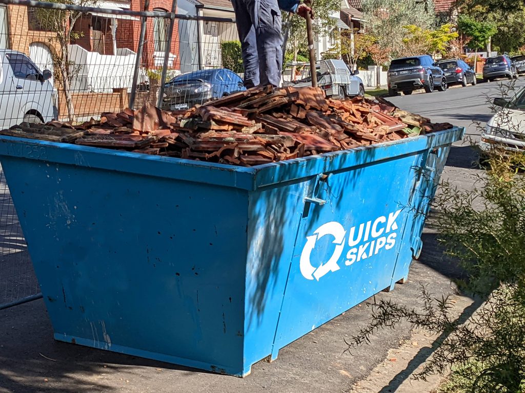 Clean Fill Skip Bins Hire North Shore for tiles and bricks
