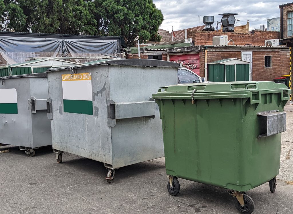 Wheelie Bins is one types of rubbish bin, crane skip bins. Graystanes, Wentworthville, Guildford